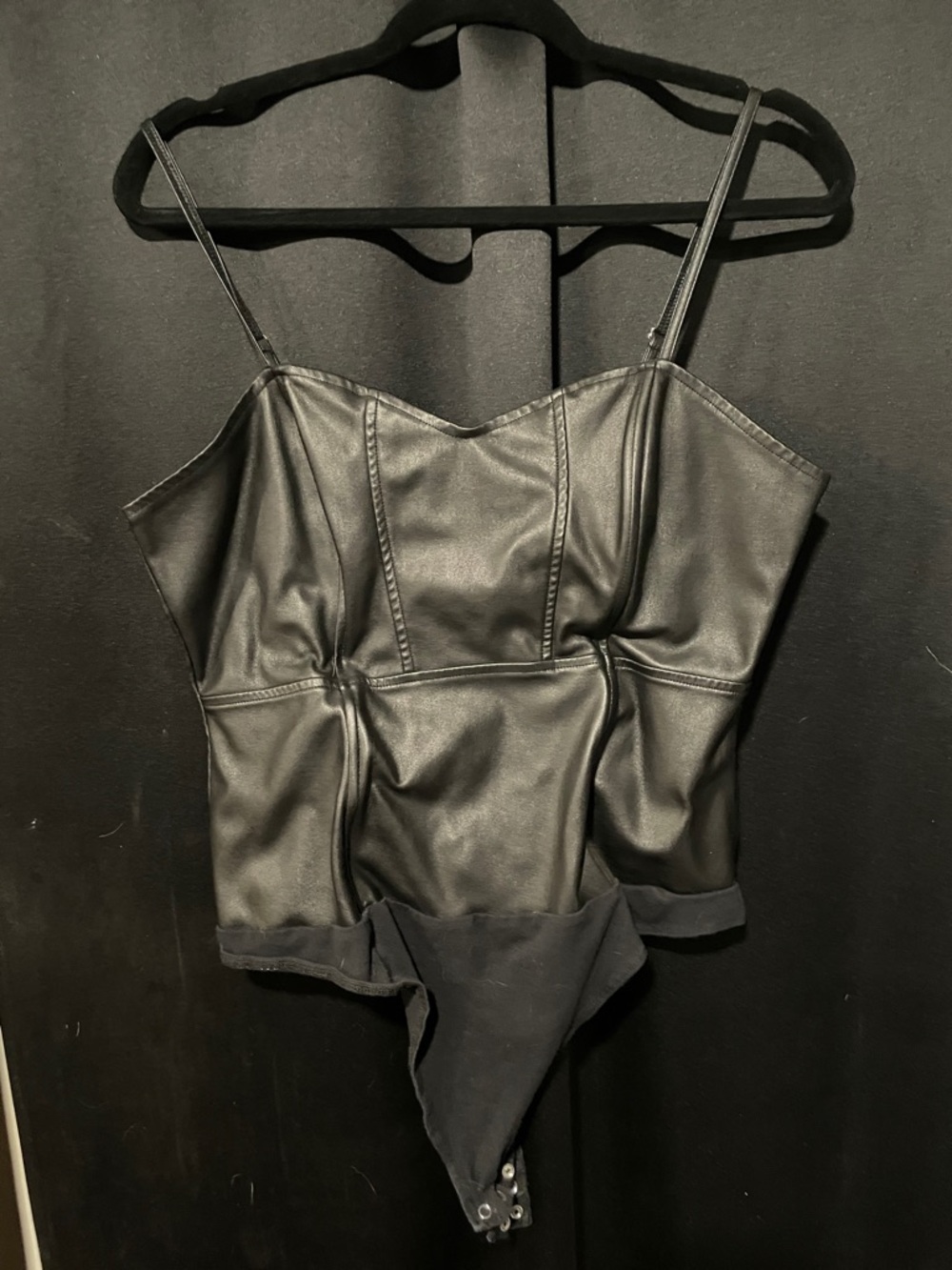 Guess Black Faux Leather Kids One-Piece Bodysuit